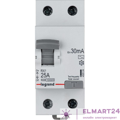 Выключатель дифференциального тока (УЗО) 2п 25А 30мА тип AC RX3 Leg 402024