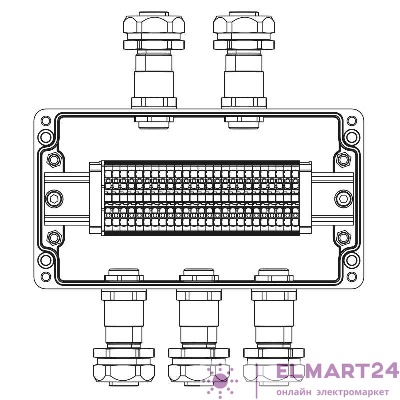 Коробка взрывозащищенная клеммная из полиэстера TBE-P-04-(25xHMM.2)-2xKAEPM2MHK-20(A)-3xKAEPM2MHK-20(C)1Ex e IIC Т5 Gb / Ex tb IIICT95град.C Db IP66/КЗ DKC 1231.041.22.11D