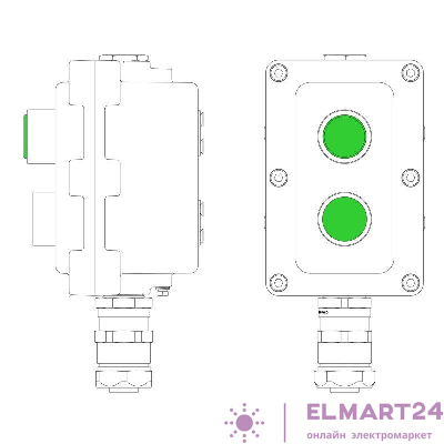 Пост управления взрывонепроницаемый из алюминия LCSD-02-B-MC-L1G(220)x1-P1G(11)x1-PCMB-KAEPM3MHK-26 DKC LCSD21000092