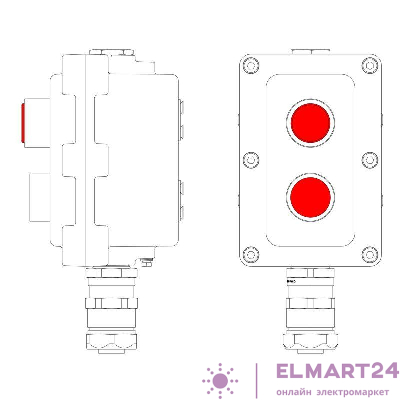 Пост управления взрывонепроницаемый из алюминия LCSD-02-B-MC-L1R(220)x1-P1R(11)x1-PCMB-KAEPM3MHK-20 DKC LCSD21000094