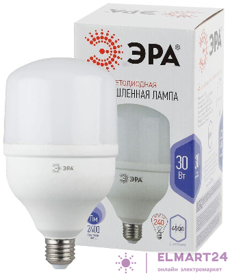 Лампа светодиодная высокомощная STD LED POWER T100-30W-6500-E27 30Вт T100 колокол 6500К холод. бел. E27 2400лм Эра Б0027004