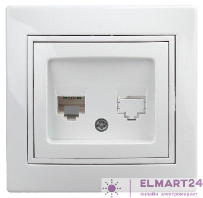 Розетка СП Plano 1-303-01 информационная RJ45 IP20 бел. Intro Б0027621