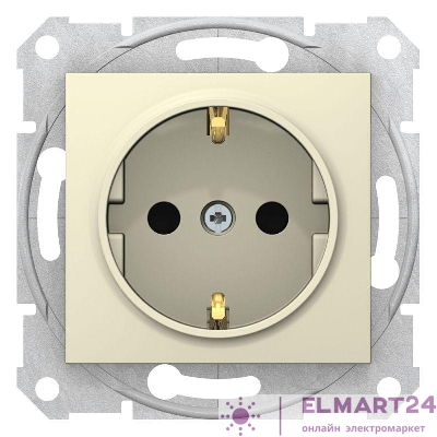 Механизм розетки 1-м СП Sedna 16А защ. шторки с заземл. быстрозажим. контакты беж. SchE SDN3001747