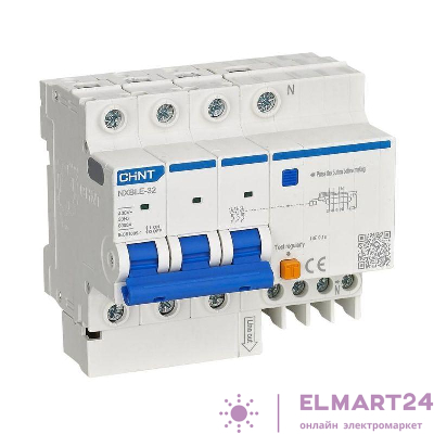 Выключатель автоматический дифференциального тока 30мА тип AC 6кА NXBLE-32 3P+N C16 (R) CHINT 819512
