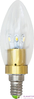 Лампа светодиодная, 6LED(3.5W) 230V E14 2700K золото, LB-70 25254