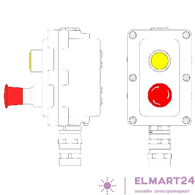 Пост управления взрывонепроницаемый из алюминия LCSD-02-B-MC-L1Y(220)x1-P6E(11)x1-PCMB-KA3MHK DKC LCSD21000068