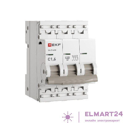 Выключатель автоматический 3п C 1.6А 4.5кА ВА 47-63N PROxima EKF M63431T6C