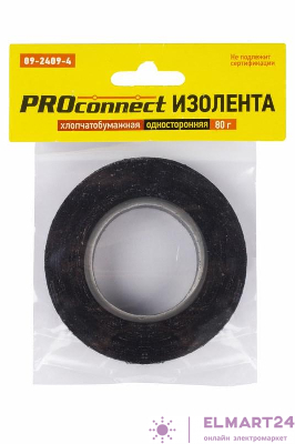 Изолента х/б 18мм двусторонняя 11.3м 80г Proconnect 09-2409-4