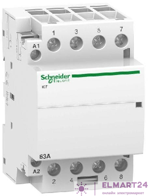 Контактор модульный Acti9 ICT63A 4НО 24В AC 50Гц SchE A9C20164