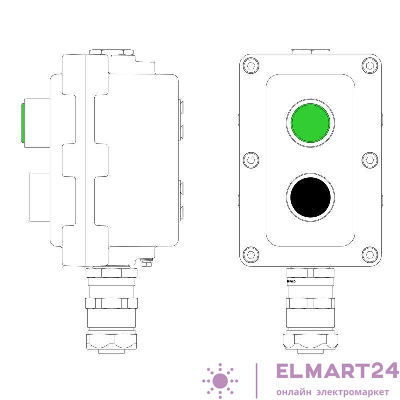 Пост управления взрывонепроницаемый из алюминия LCSD-02-B-MC-L1G(220)x1-P1B(11)x1-PCMB-KAEPM3MHK-20 DKC LCSD21000086