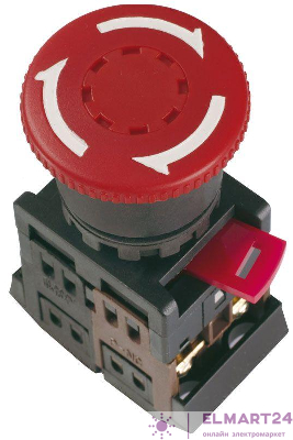 Кнопка "Грибок" AE-22 d22мм 1з+1р 240В с фиксацией красн. IEK BBG10-AE-K04