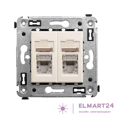 Розетка 2-м RJ-45 СП кат.5e экранированная Avanti "Ванильная дымка" DKC 4405364