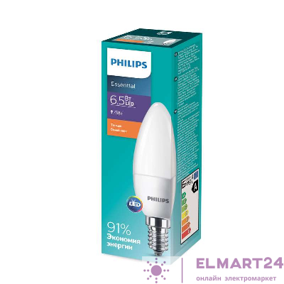 Лампа светодиодная ESSLED Candle 6.5-75Вт E14 827 B35ND RCA Philips 929001886507 / 871869681685100