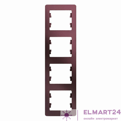 Рамка 4-м Glossa вертикал. баклажан. SE GSL001108