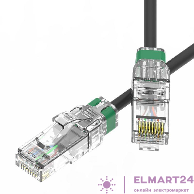 Патч-корд неэкранированный SLIM CAT6A U/UTP 4х2 28 AWG LSZH 1м черн. DKC RN6AUU4510BK-28