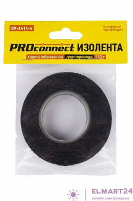 Изолента х/б 18мм двусторонняя (рул.16.4м) Proconnect 09-2411-4