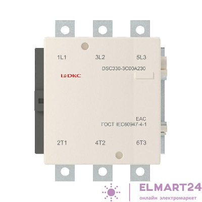 Контактор магнитный DSC330-3C00A230 330А 160кВт (AC3) 220В AC DKC DSC330-3C00A230