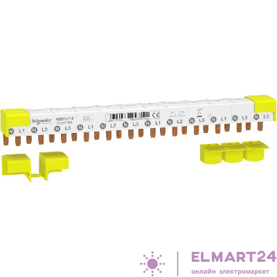 Шинка гребенчатая Acti9 3(P+N) (NL1NL2NL3…(шаг 9мм)) для iDPN iCV40 iDIFK 80А 12мод. SchE A9XPC712