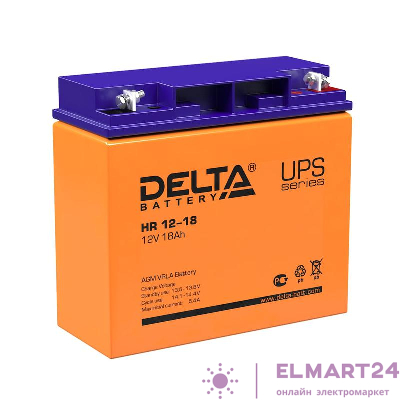 Аккумулятор UPS 12В 18А.ч Delta HR 12-18