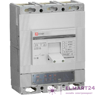 Выключатель автоматический 3п 800/800А 35кА ВА-99 PROxima электр. расцеп. EKF mccb99-800-800e