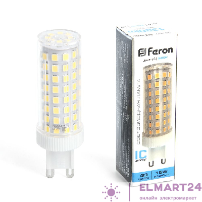 Лампа светодиодная Feron LB-437 G9 15W 6400K 38214