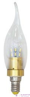 Лампа светодиодная, 12LED(4,5W) 230V E14 2700K, LB-71 25469