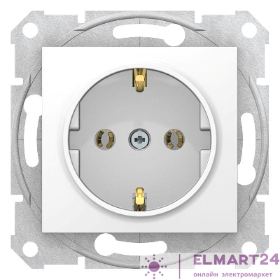 Механизм розетки 1-м СП Sedna 16А IP20 с заземл. быстрозажим. контакты без защ. шторок бел. SchE SDN3001821