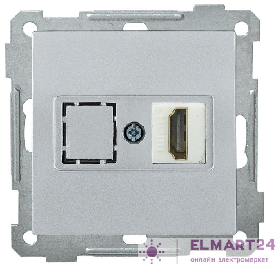 Механизм розетки СП HDMI BOLERO РHDMI-0-Б серебряный IEK EHB10-K23