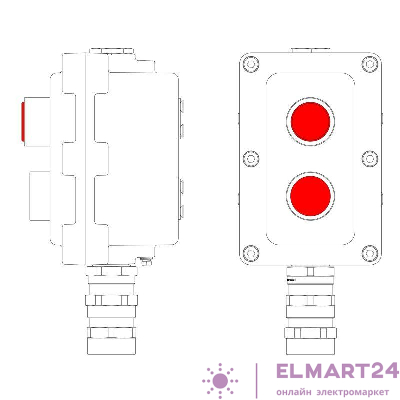 Пост управления взрывонепроницаемый из алюминия LCSD-02-B-MC-L1R(220)x1-P1R(11)x1-PCMB-KA3MHK DKC LCSD21000066