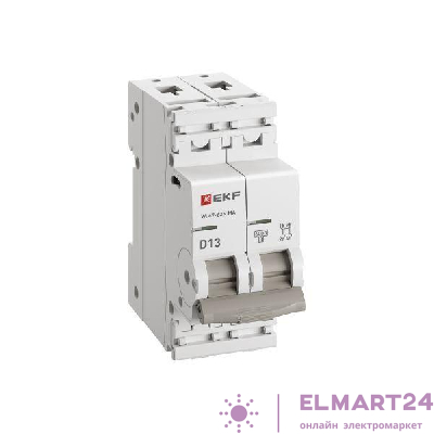 Выключатель автоматический 2п D 13А 6кА ВА 47-63N MA без теплового расцеп. PROxima EKF M63MA6213D
