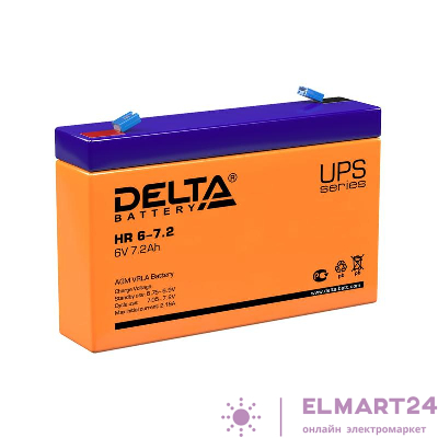 Аккумулятор UPS 6В 7.2А.ч Delta HR 6-7.2