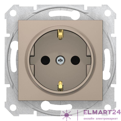 Механизм розетки 1-м СП Sedna 16А IP20 с заземл. быстрозажим. контакты защ. шторки титан SchE SDN3001768