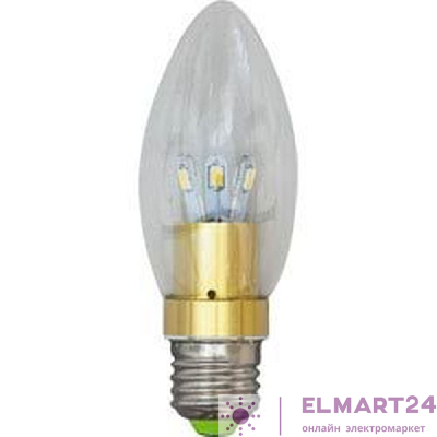 Лампа светодиодная, 6LED(3.5W) 230V E27 4000K матовая золото, LB-70 25306