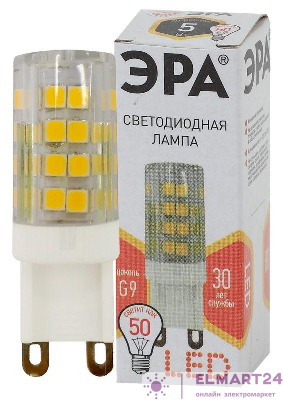 Лампа светодиодная JCD-5w-220V-corn ceramics-827-G9 400лм ЭРА Б0027863