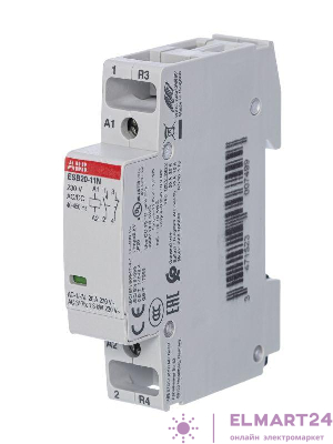 Контактор ESB20-11N-06 модульный (20А АС-1 1НО+1НЗ) катушка 230В AC/DC ABB 1SBE121111R0611