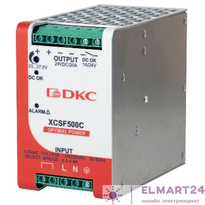 Источник питания OPTIMAL POWER 1ф 500Вт 20А 24В с ORing диодом DKC XCSF500C