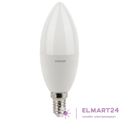 Лампа светодиодная LED Antibacterial B 7.5Вт свеча матовая 2700К тепл. бел. E14 806лм 220-240В угол пучка 220град. бактерицидн. покрыт. (замена 75Вт) OSRAM 4058075561250