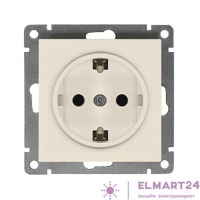 Розетка 1-м СП Афина 16А IP20 с заземл. механизм сл. кость (ivory) Universal A0028-I