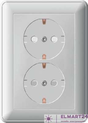 Розетка 2-м СП W59 защ. шторки с заземл. шампань SchE RS16-255-48 (РС16-255-48)