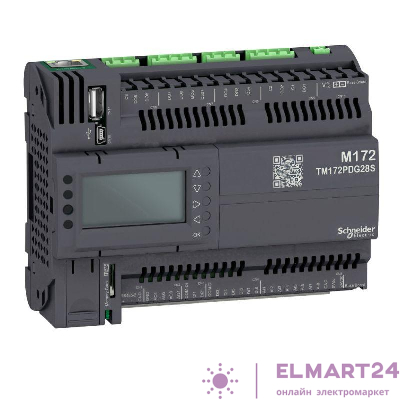 Контроллер логический програм. М172 дисплей 28I/O Eth 2MB 2 SSR SchE TM172PDG28S