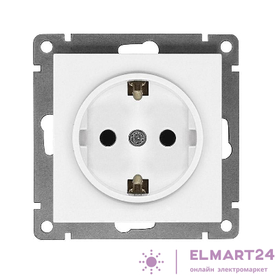 Розетка 1-м СП Афина 16А IP20 с заземл. механизм бел. Universal A0028