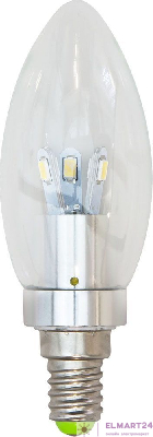 Лампа светодиодная, 6LED(3.5W) 230V E14 4000K хром, LB-70 25252