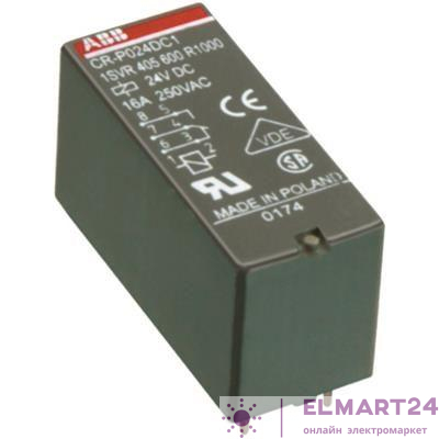 Реле CR-P024DC2 24B DC 2ПК (8A) ABB 1SVR405601R1000