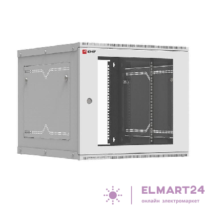 Шкаф телекоммуникационный Astra A 9U 600х650 настенный разборный дверь стекло PROxima EKF ITB9G650D