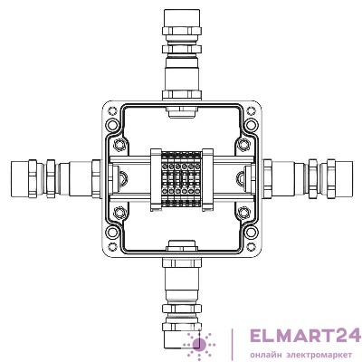 Коробка взрывозащищенная клеммная из полиэстера TBE-P-03-(6xCBC.2)-1xKA2MHK(A)-1xKA2MHK(B)-1xKA2MHK(C)-1xKA2MHK(D)1Ex e IIC Т5 Gb /Ex tb IIIC T95град.C Db IP66/КЗ DKC 1231.031.22.1226