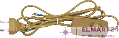 Сетевой шнур с диммером 230V 2м, золото, DM103-200W 23057