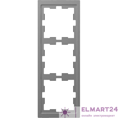 Рамка 3-м Merten D-Life SD нерж. сталь SchE MTN4030-6536