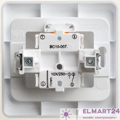 Переключатель 1-кл. СП Этюд 10А с инд. бел. SchE BC10-007B