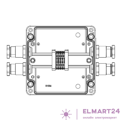Коробка клеммная взрывозащ. TBE-A-17-(4xCBC.2)-2xKH2MHK(B)-2xKH2MHK(D)1Ex e IIC Т5 Gb DKC 1201.171.22.121O