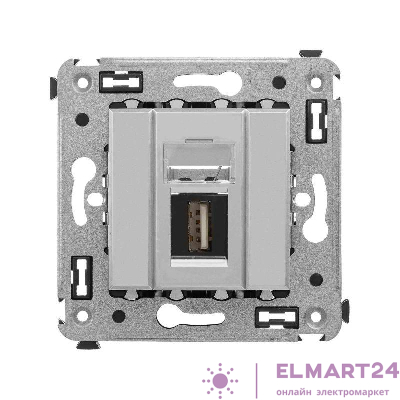 Розетка USB 2.0 1-м СП Avanti "Закаленная сталь" тип А-А DKC 4404403